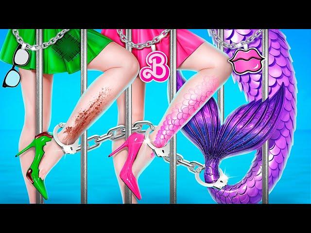 Barbie VS Bratz en Prison! Relooking Extrême en Sirène! ‍️ Comment Devenir Une Sirène!