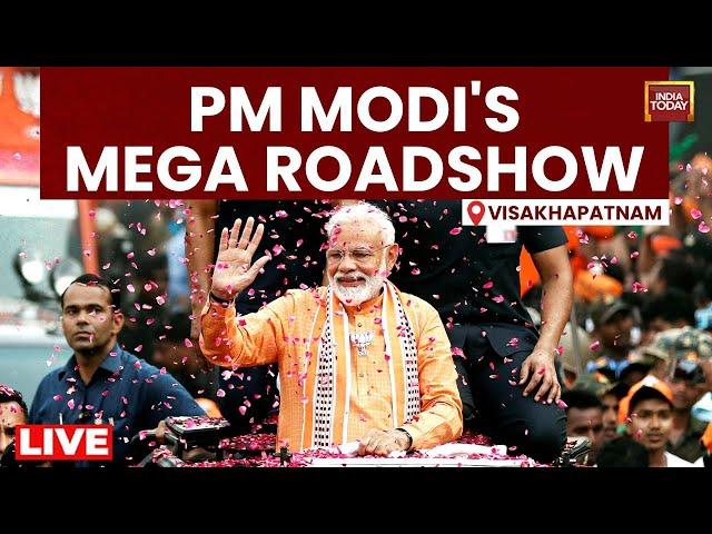 PM Modi's Mega Roadshow In Visakhapatnam, Andhra Pradesh LIVE | Narendra Modi LIVE From Vizag