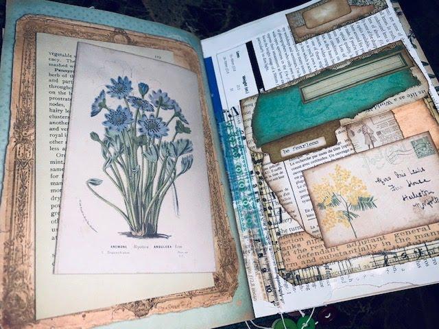 Herbal/botanical Junk Journal flip through VectoriaDesigns - SOLD, Thank you!