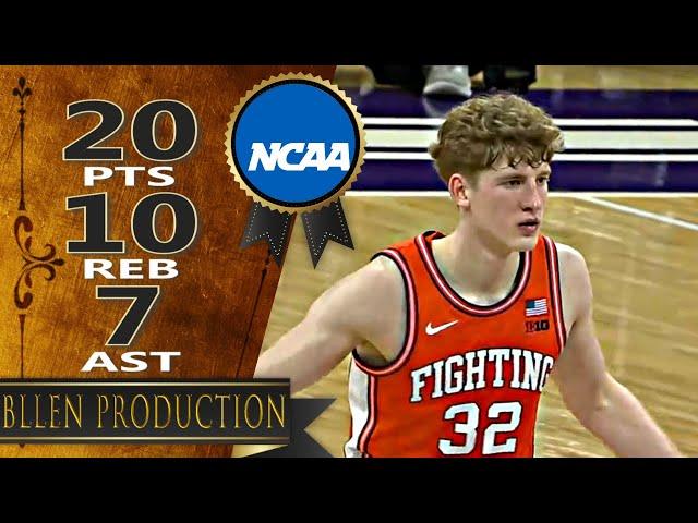 Kasparas Jakucionis ('06) - 20 Pts Highlights｜Illinois Fighting Illini vs Northwestern｜2024.12.06