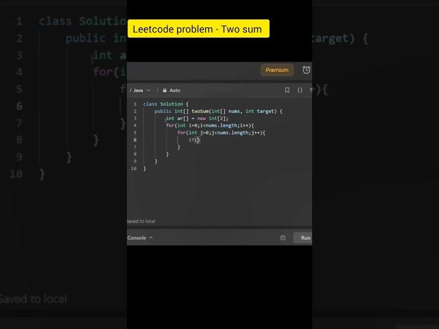 Two sum | Leetcode problem solving #leetcode #java #shots