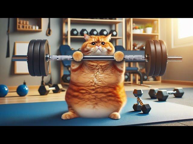 Cat works out to get the girl of his dream  #cat #funny #meow #cute #unstoppable #trending