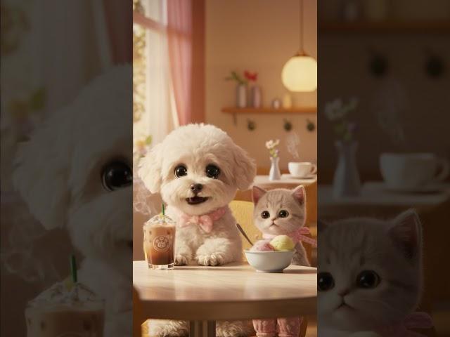귀여운 강아지 고양이 #강아지 #카페 #커피 #고양이 #애견영상 #puppy #kitten