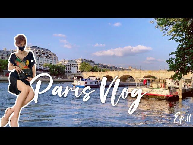 Paris Vlog Ep.11｜Living alone diaries｜left bank of the Seine｜Cozy picnic｜Sunset at the Louvre