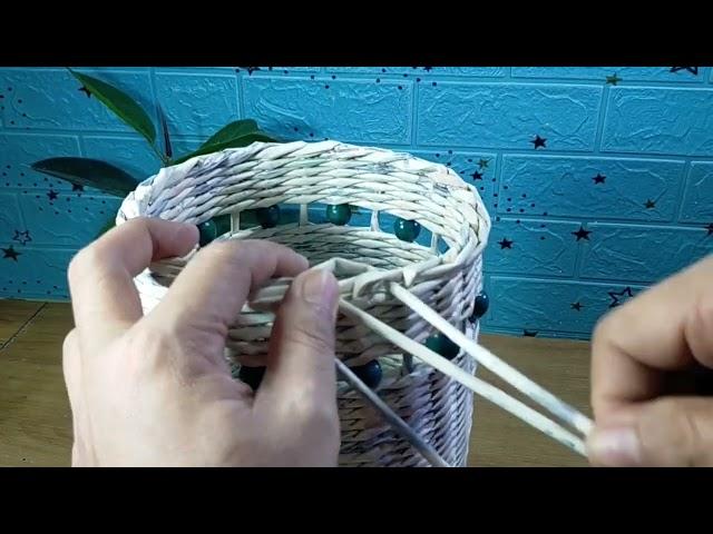 Woven Basket with Stencil | Creative paper basket | Diy craft @mr.creativeman