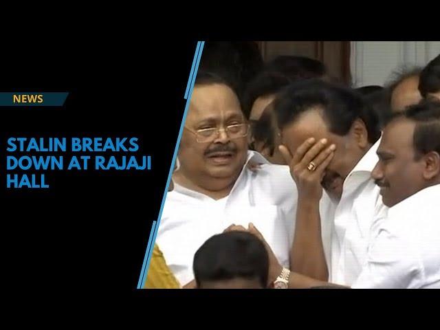 Stalin breaks down after HC allows Karunanidhi's memorial at Marina Beach