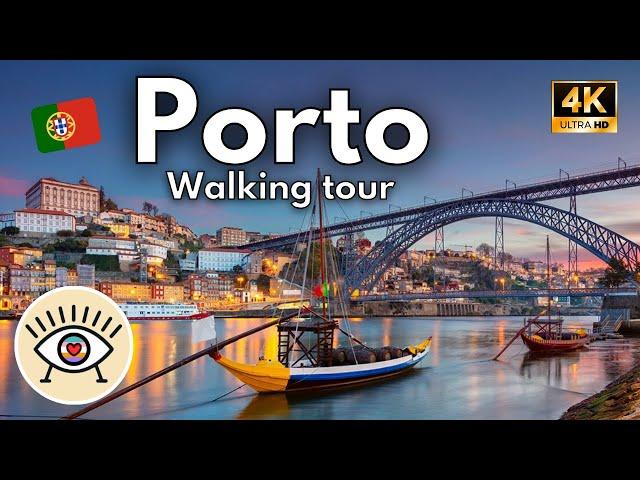 [4K] PORTO, Portugal  Walking tour with subtitles - History - "walking tour" Porto rain ASMR