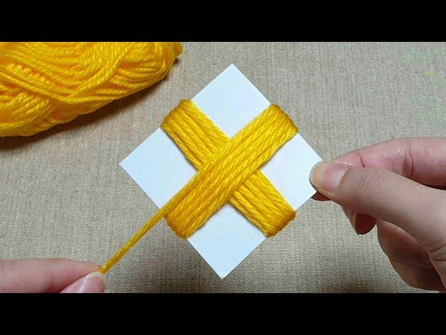 Super Easy Flower Craft Ideas with Woolen - Hand Embroidery Amazing Trick - Wool Flower Design