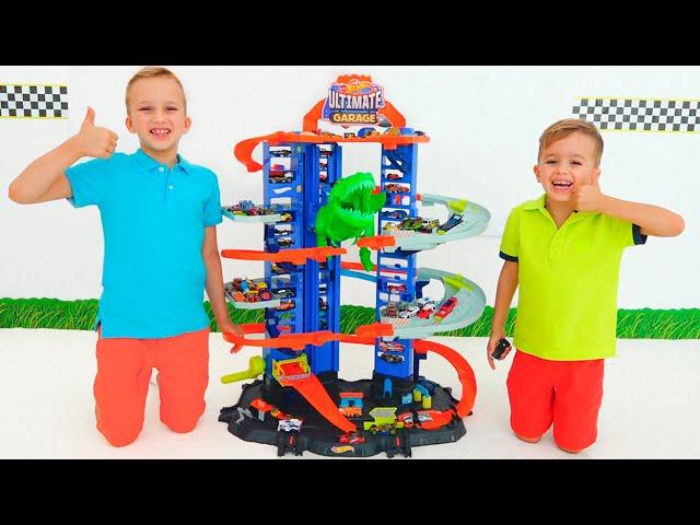 Vlad and Niki pretend play Ultimate Garage | Hot Wheels City