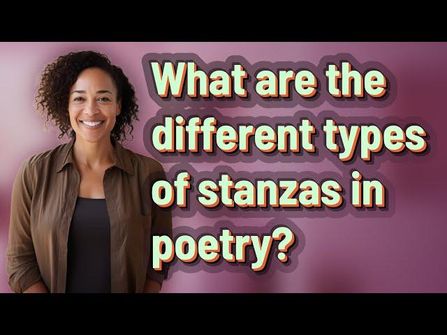 What are the different types of stanzas in poetry?