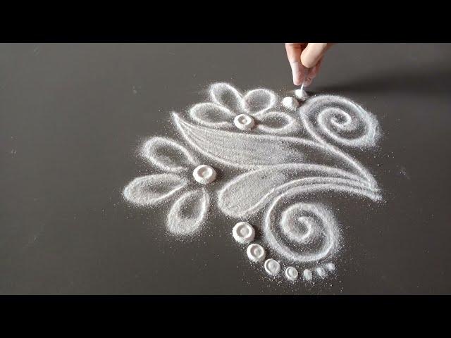 daily use rangoli || rangoli || rangoli design || rangoli kolam || muggulu || freehand rangoli