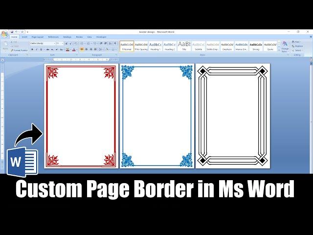 How to make Custom Page Border in MS Word 2007 Hindi Tutorial | Easy Trick to Make Border in Ms Word