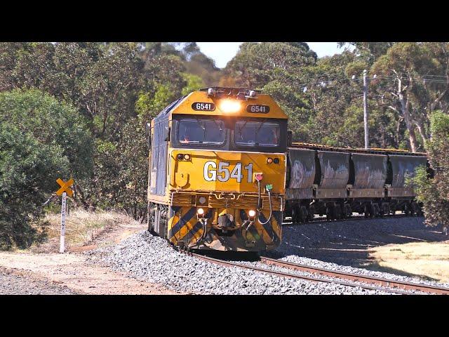 Trackside with 9149 empty grain train to Sea Lake - Fantastic scenery & sounds