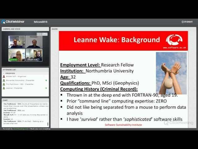 Software Sustainability Institute Fellows Programme 2015 Launch