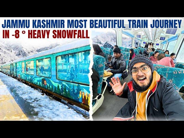 Most Luxurious Jammu Kashmir Train Journey in -8 ° Heavy Snowfall | Switzerland of India 