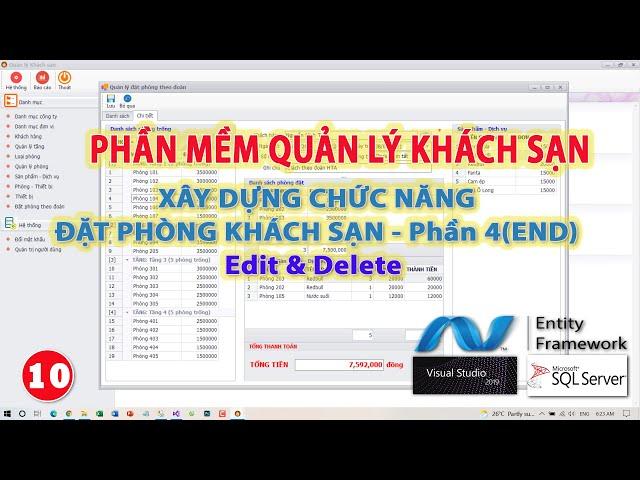 Phần mềm quản lý khách sạn | Chức năng đặt phòng phần 4 (end) | KhoaiCodeTV