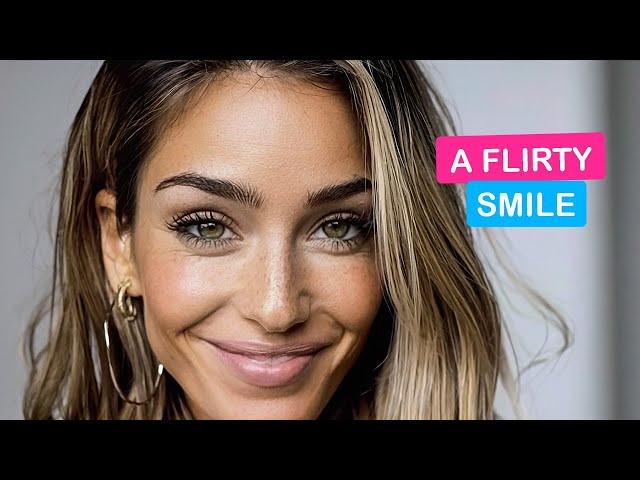  A flirty smile but she is not saying a word and you can feel this close