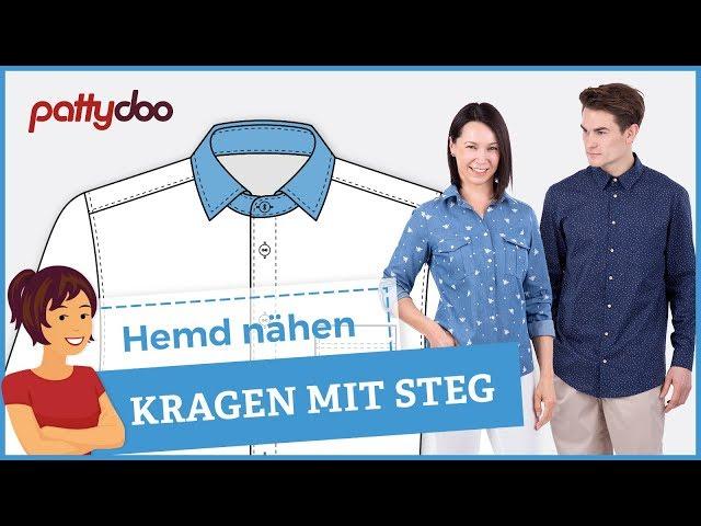 Anleitung Hemd nähen lernen - Teil 2: Hemdkragen mit Steg (mit Fadenmethode)