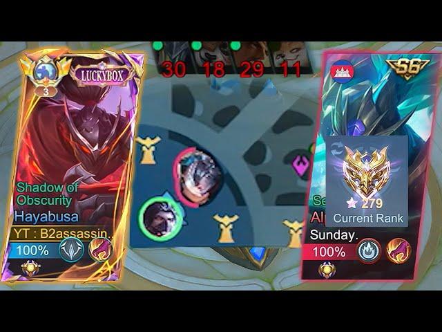 EPIC COMEBACK GLOBAL HAYABUSA VS ALPHA GOD SOLO HIGHT RANK what happends -MLBB