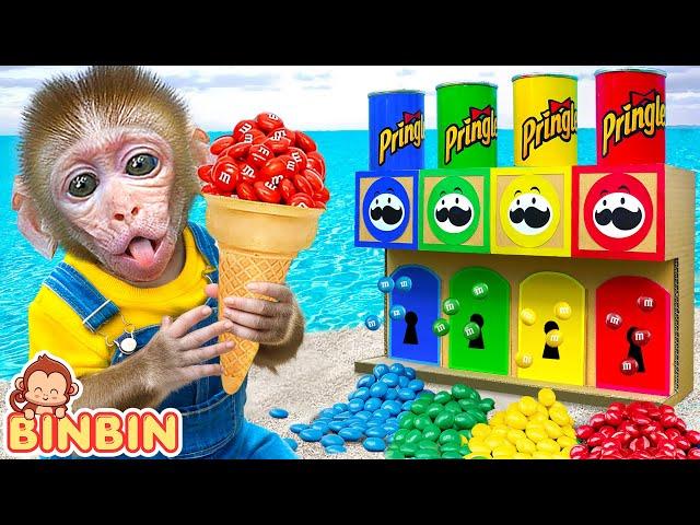 Monkey Binbin Play Four Elements Rainbow and then Take Care of Ducklings | MONO BINBIN ESP