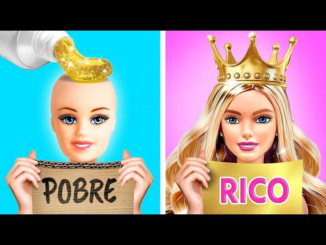 TRANSFORMAÇÃO DE MAQUIAGEM  Transformação de Boneca  Barbie Rica vs Sem Grana, por YayTime!