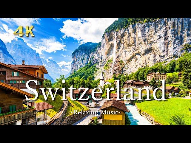 【Switzerland 4K 】- Beautiful Nature, Relaxation Film With Calming Piano Music ｜スイスの絶景