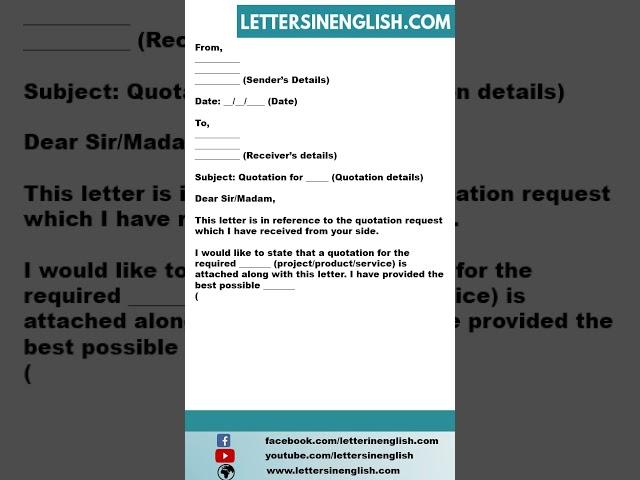 Quotation Request Reply Letter