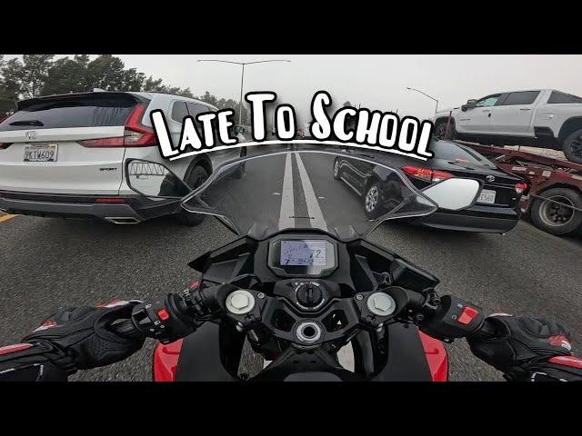 Come Ride to School With Me | Beginner Rider | Ninja 500