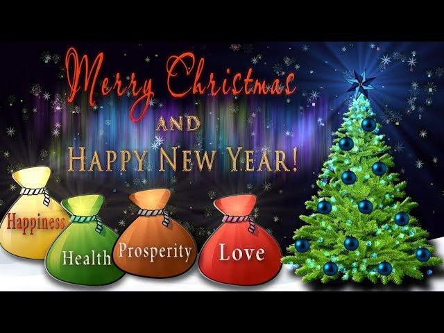 Merry Christmas and Happy New Year! Best wishes! 4K Animation Greeting card