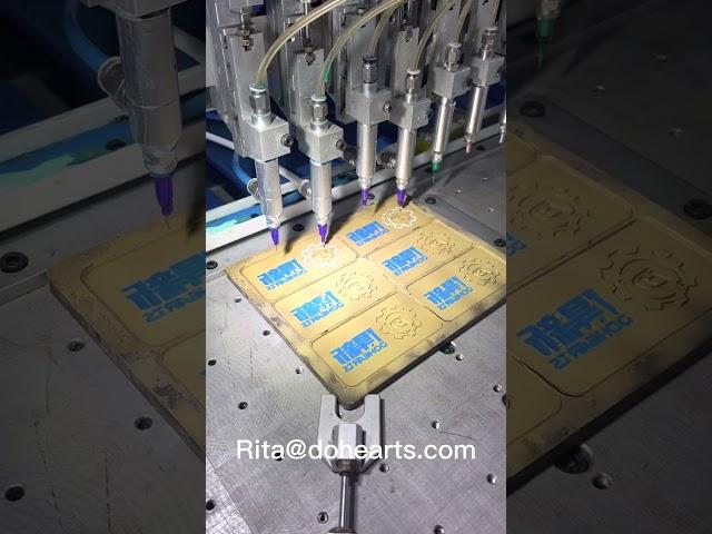 automatic liquid pvc silicone dispensing machine to make rubber patch badge