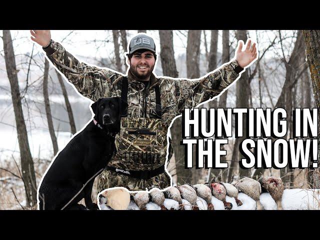 Epic SNOW HUNT in Nebraska! First birds of the TRIP! (Public Lake)