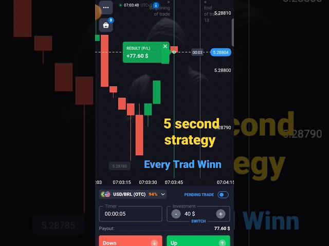 5 Second Quotex New Strategy || % every Trad Winn || #short