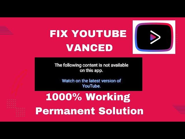 How to Solve YouTube Vanced Not Working Issue 2023/Fix YouTube Vanced/YouTubeVanced/YouTube Revanced