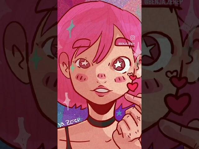 ilustración #art #artist #illustration #ilustracion #sketch #anime #digital #animation #pink