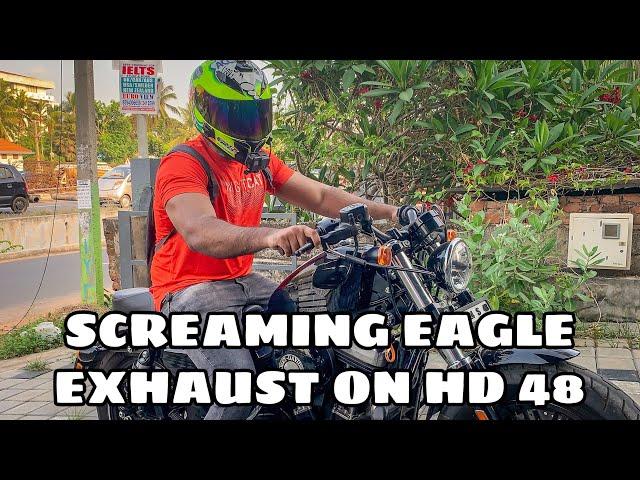 HARLEY DAVIDSON 48 WITH ‘SCREAMING EAGLE’ SLIP ON EXHAUST | EXHAUST COMPARISON | MALAYALAM VLOG