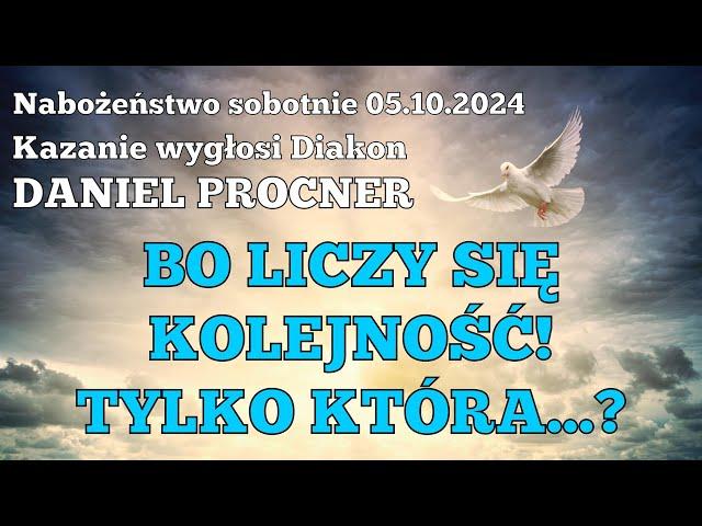 Nabożeństwo sobotnie - 05.10.2024 - LIVE