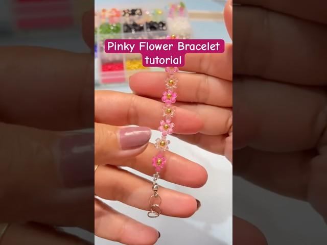 Pinky flower bracelet tutorial #shorts #tredingshorts #diy #craft #tutorial #jewelry