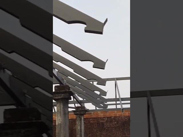 Traditional roof  structure &tile work with GP tubes & metal tubes #construction #welder #welding