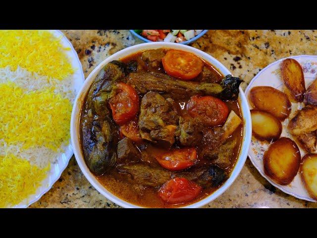 Khoresh Bademjan (Persian Eggplant Stew) - Cooking with Yousef