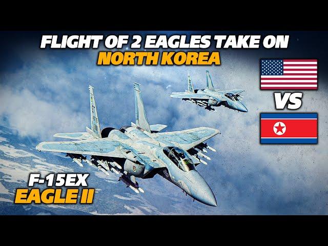 Flight of 2 F-15 EX Eagle II Take On North Korea | 2 vs 15 | Mig-29 | Digital Combat Simulator | DCS