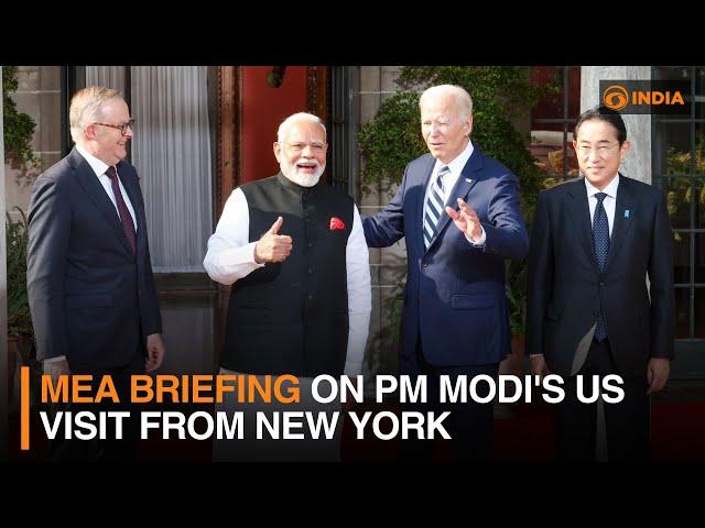 MEA Briefing on PM Modi's US Visit from New York | DD India