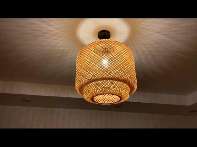 Woven Bamboo Lampshade, Bamboo Pendant Light For Kitchen, Living Room