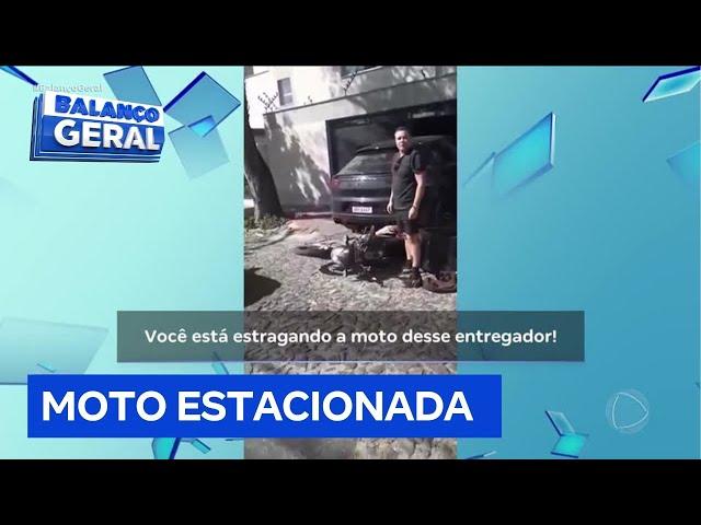 Balanço Geral fala com entregador que foi agredido após parar a moto na porta de garagem