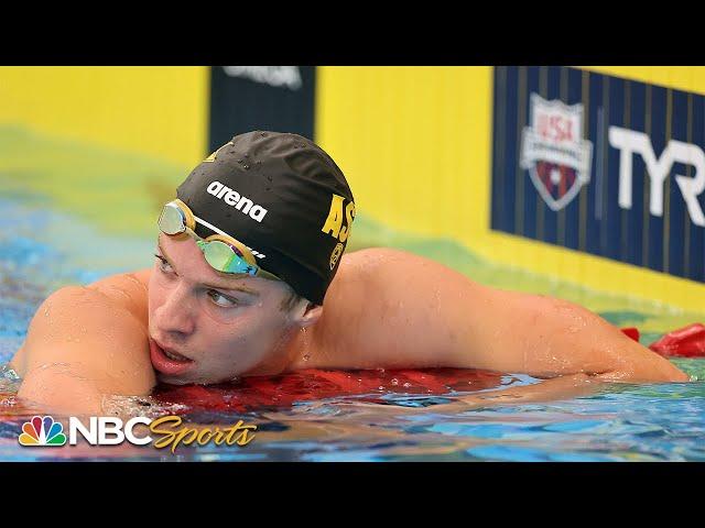 Leon Marchand narrowly wins men's 200m breaststroke at Westmont | NBC Sports