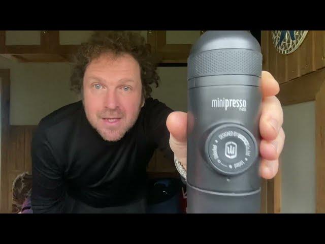 Wacaco minipresso hand powered portable espresso machine. Introduction and demo.