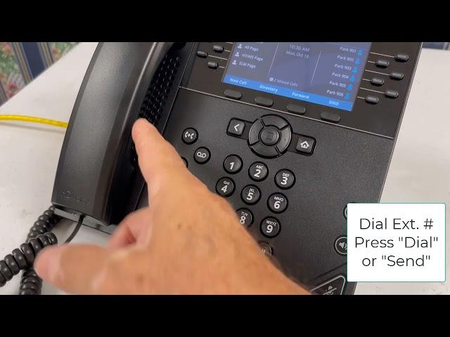 Intercom by extension number from Poly VVX450 Phone