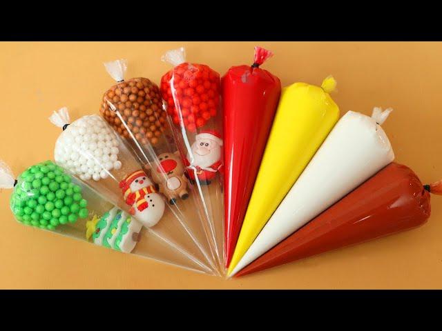 Making Christmas Slime with Piping Bags! Most Satisfying Slime VideoASMR#ASMR #PipingBags