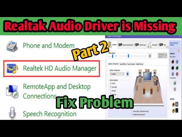 realtek hd audio manager windows10 not showing|Realtek Audio Driver Not Showing Up In Device Manager