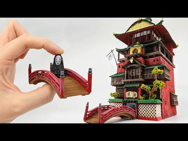 Miniature Spirited Away Bath House made from Scratch //  Studio Ghibli Crafts