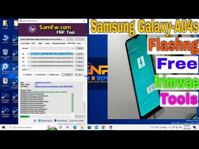 How To Samsung Galaxy A04S Flash Android 12 U1 One Ui 4 1 |Samsung A047f flashing And firmware Free